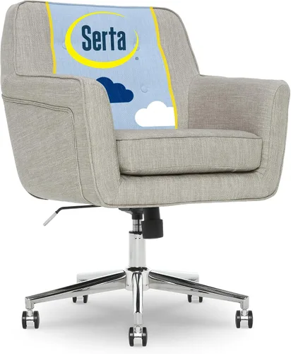 Miniatura 13 de Serta Ashleigh - Silla de oficina moderna, diseño acolchado de diamante, cojín de asiento de bobina de bolsillo, elegante sillón decorativo de Cuero