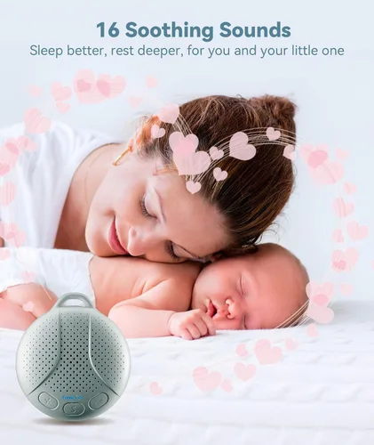 Miniatura 4 de Máquina de ruido blanco para bebés y niños - Chupete de sueño para bebés Máquina de sonido portátil con luz nocturna para guardería 16 sonidos