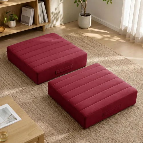 Miniatura 31 de JKMAX 2 Piezas Almohadas de Espuma de Alta Densidad para Piso - Almohadas Grandes Mejoradas para Asientos de Adultos - Cojín de Piso para Exteriores
