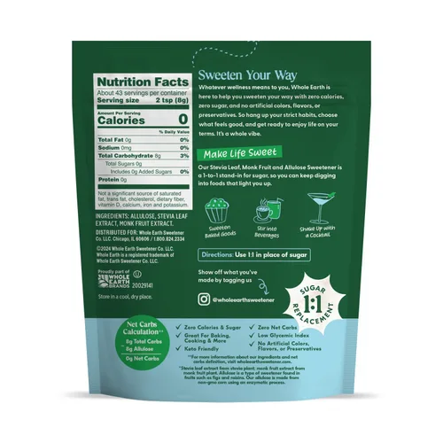 Miniatura 2 de Whole Earth Sweetener Company - Mezcla de hornear de alulosa, granulada, alternativa al azúcar a base de plantas, 12 onzas, 0.75 libras
