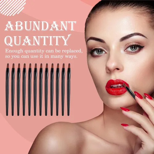 Miniatura 6 de Yaomiao 120 brochas desechables para labios, aplicadores de labios pequeños, cepillo multifuncional a granel para lápiz labial, maquillaje
