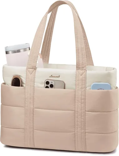 Miniatura 17 de LOVEVOOK: bolsa de mano para mujer, bolsa de trabajo grande acolchada para laptop, bolsa de viaje ligera con cremallera, regalos para mujer