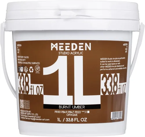 Miniatura 27 de MEEDEN Pintura acrílica blanca de titanio: 1 l/33.8 oz pinturas acrílicas brillantes de cuerpo pesado - Pintura blanca gruesa para lienzo, Blanco