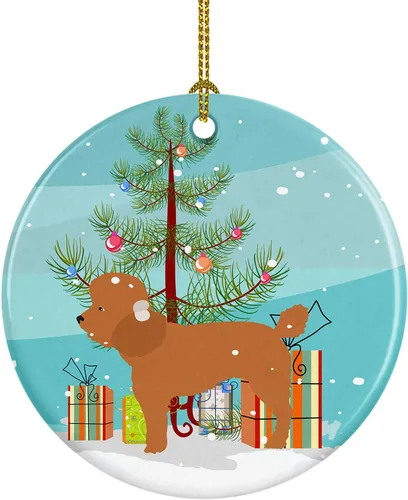 Miniatura 31 de Caroline's Treasures American Toy Fox Terrier - Adorno de cerámica de Navidad para colgar en el árbol de Navidad, decoración para el hogar, Navidad