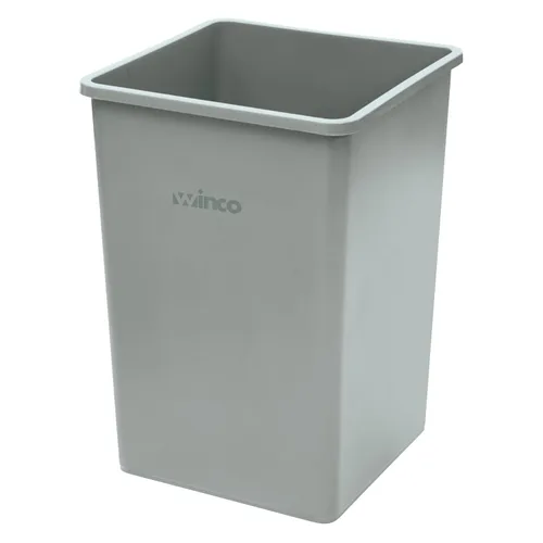 Miniatura 8 de Winco Papelera de plástico comercial cuadrada, 23 galones, color beige