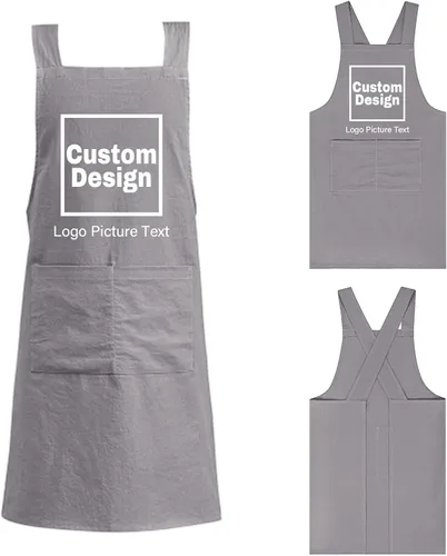 Delantales personalizados para niños para cocinar, delantales personalizados para hombres, delantal de algodón y lino, regalo para mujeres