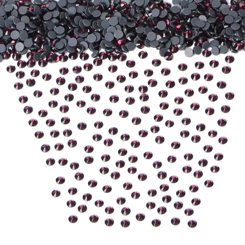 Miniatura 3 de LPBeads 10000 unidades de diamantes termoadhesivos SS6 amatista con parte trasera plana, gemas de diamantes de imitación de cristal redondas