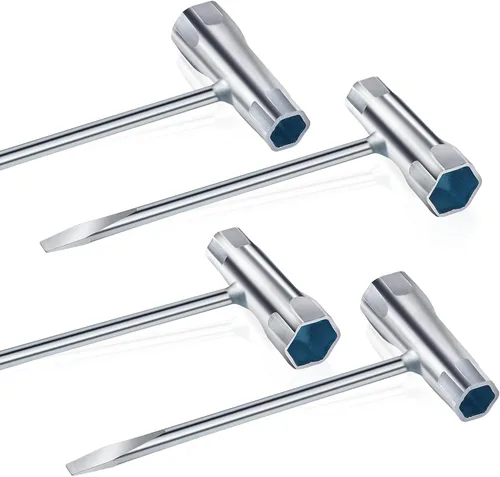 Paquete de 4 llaves de sierra, llave de motosierra de 0.512 x 0.748 in, llave de bujía para motosierra Stihl Husqvarna, desmontaje mecánico