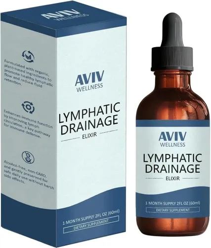 AvivOrganic Gotas de drenaje linfático – Mezcla líquida de hierbas para circulación, equilibrio de líquidos, fórmula botánica de rápida absorción, 2