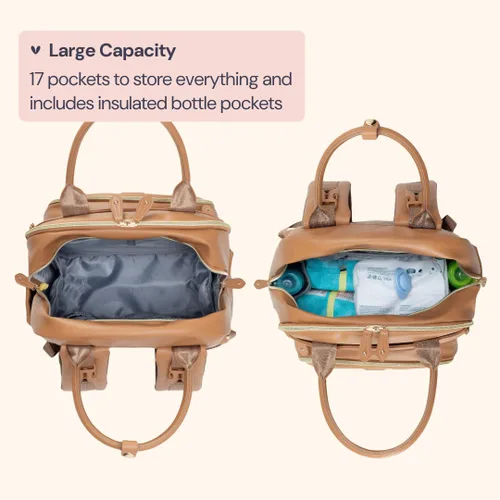 Miniatura 67 de BabbleRoo - Mochila para pañales - Bolso de viaje con artículos esenciales para bebés - Mochila multifunción resistente al agua, bolso de viaje