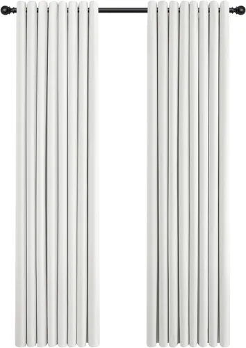 Miniatura 70 de Cream Linen Blackout Curtains 90 Length 2 Panels Set for Living Room Bedroom, 100% Black Out Thermal Insulated Linen Drapes, Room Darkening Grommet