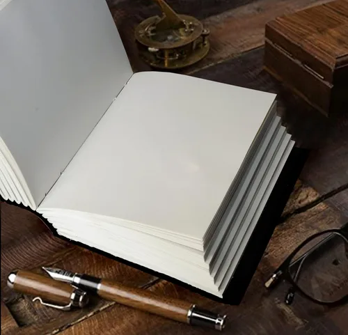Miniatura 6 de Diario de cuero C Leather con relieve de sol y luna y hermosa piedra azul, cuaderno, planificador, organizador, libro de bocetos, libro en blanco