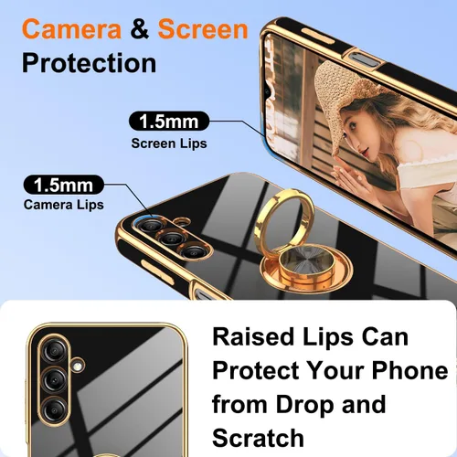 Miniatura 4 de Gritup Funda para Samsung Galaxy A14 5G: Funda Samsung A14 con 2 Protectores de Pantalla, Soporte de Anillo con Rotación 360°, Soporte Magnético