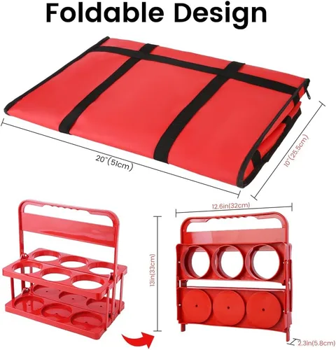 Miniatura 4 de Bodaon Bolsa aislada, bolsas de pizza para entrega y transportador de bebidas portátil de plástico, 20 x 20 x 14 pulgadas, calentador Doordash, caja