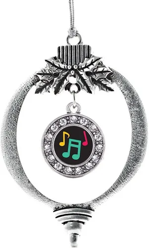 Miniatura 168 de Inspired Silver - Twin One - Adorno festivo de Navidad de plata - Adorno festivo de árbol de Navidad con dije de círculo y circonita cúbica