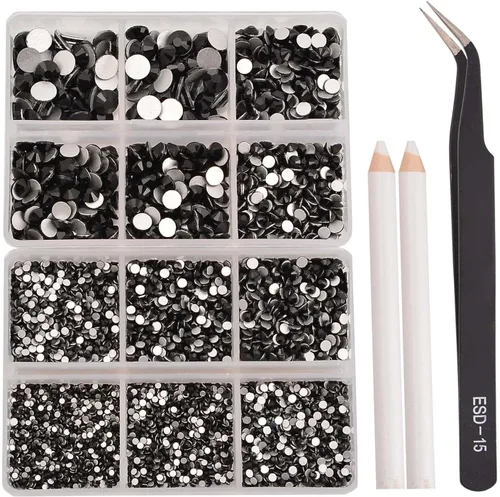 Miniatura 58 de NCB 288 diamantes de imitación de cristal redondos para arte de uñas, con parte trasera plana, para hacer accesorios de bricolaje, zapatos, ropa