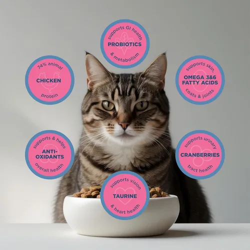 Miniatura 5 de Blackwood Alimento seco para gatos, fórmula para adultos, receta de harina de pollo y arroz integral, bolsa de 4 libras, alta en proteínas, cocción
