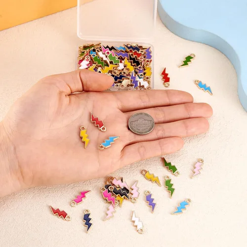 Miniatura 4 de Craftdady Encantos colgantes esmaltados con dijes de alimentos, animales, flores, encantos bonitos, dijes de frutas de metal colorido, ornamento