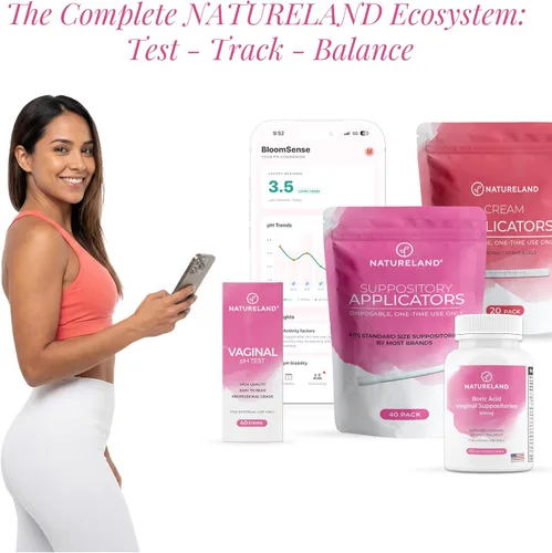 Miniatura 7 de Tiras reactivas de pH para la salud vaginal Natureland, prueba de pH femenina, paquete de valor Monitorea la salud íntima vaginal y previene