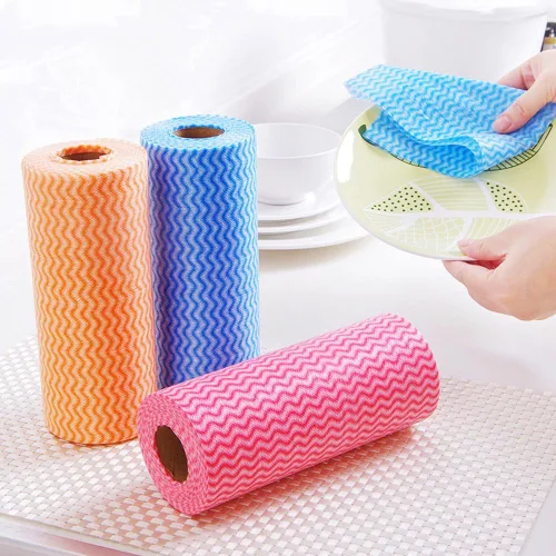Miniatura 5 de Toalla de limpieza desechable (2 rollos/100 piezas) Toallas de papel Multiusos Tela OTP No Tejidos No Tejidos Cocina Desechable Antiadherente