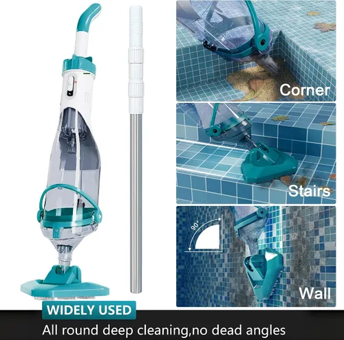 Miniatura 4 de Aspiradora inalámbrica para piscina sobre el suelo, aspiradora de mano de 19 GPM para bañera de hidromasaje con poste extensible de 60 pulgadas