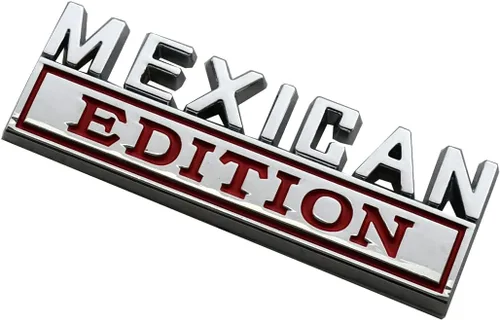 Miniatura 4 de Paquete de 2 emblemas de edición mexicana 3D, calcomanías de repuesto para automóvil, camión, SUV, barco, decoración de puerta de vehículo Rojo