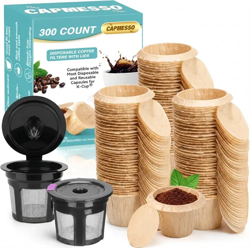Miniatura 7 de CAPMESSO Filtros de papel desechables para café Reemplazo de filtros de café Kerig Filtros de café compatibles con cápsulas reutilizables de una