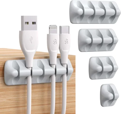 Miniatura 8 de Syncwire Clips transparentes para cables, organizador de cables autoadhesivo, para el hogar, oficina, cubículo, coche, mesita de noche, accesorios