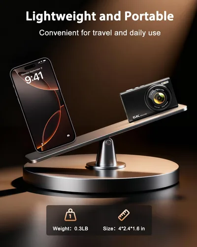 Miniatura 7 de Cámara digital 5K para fotografía con zoom óptico 6X, cámara de enfoque automático de 96 MP para video de YouTube con doble lente, cámaras compactas