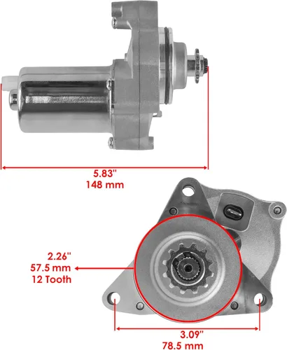 Miniatura 2 de Caltric Motor de arranque compatible con Baja ATV W90 Storm Wilderness Storm 90 125