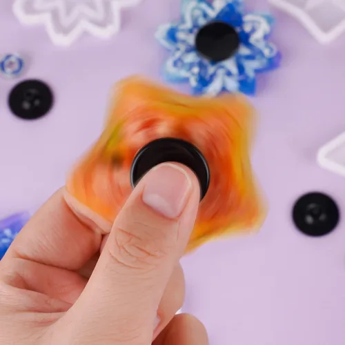 Miniatura 5 de NiArt Juego de Spinner de Dedo DIY con Resina Epoxi y Molde de Silicona, Kit de 5 Moldes con 10 Rodamientos, Juguete de Mano para Alivio del Estrés