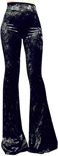 Miniatura 118 de ShopMyTrend - Pantalones de yoga largos con piernas anchas y acampanadas estilo palazzo, con cintura alta, para mujer
