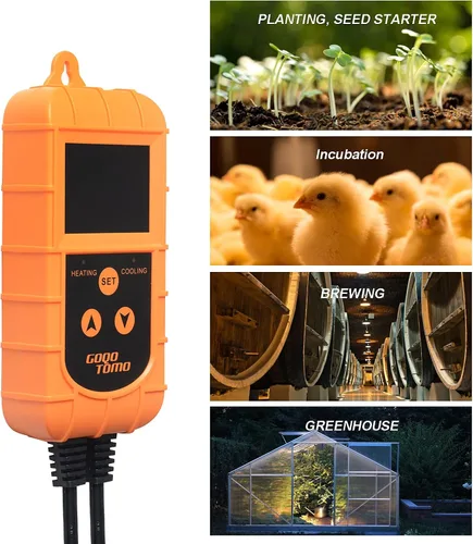 Miniatura 5 de GOQOTOMO Controlador de temperatura inteligente Termostato Modo de calefacción y refrigeración para fermentador casero Terrario de invernadero