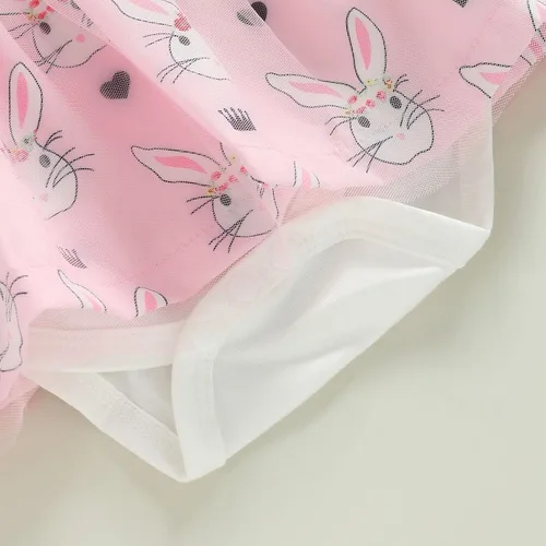 Miniatura 4 de Traje de Pascua para bebé niña, lindo vestido de conejo, vestido de lentejuelas sin espalda, vestidos de juego con tul para recién nacido, ropa
