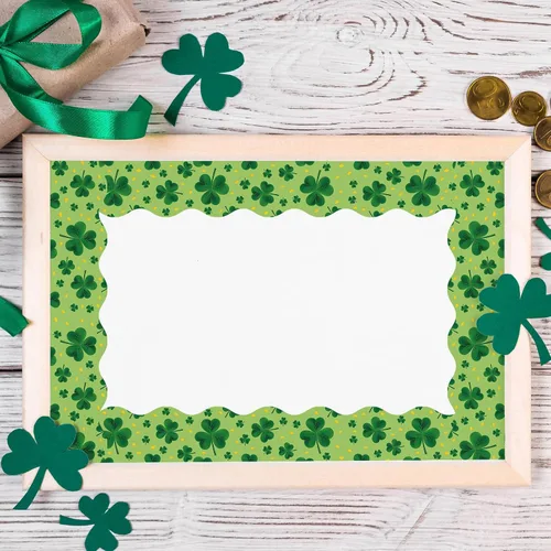 Miniatura 6 de JarThenaAMCS Rollo de 131.2 pies para tablón de anuncios del día de San Patricio, trébol verde troquelado, para escuela, pizarra irlandesa