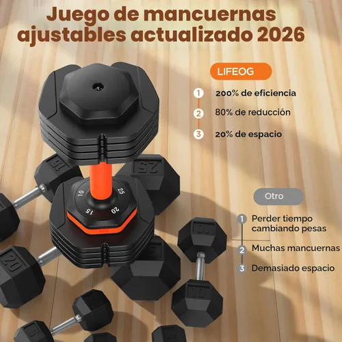 Miniatura 2 de Juego de mancuernas ajustables actualizado 2025 de 2, juego de mancuernas de 110 libras/50 libras con caja de almacenamiento, pesas ajustables de 25