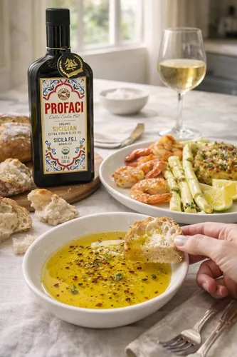 Miniatura 6 de Profaci Aceite de oliva virgen extra orgánico siciliano, 16.9 onzas líquidas, aceitunas 100% biancolilla, AOVE italiano prensado en frío, origen