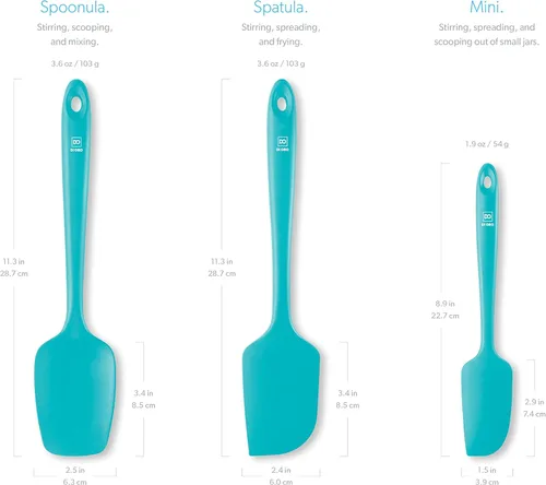 Miniatura 5 de DI ORO Juego de espátulas de silicona – Espátulas de cocina de goma para hornear, cocinar y mezclar – Resistente al calor a 600 °F y libre de BPA