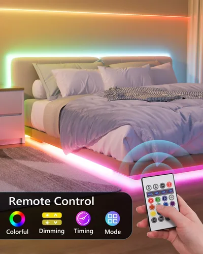 Miniatura 3 de Tiras de luces LED RGB de WILLLED, luz debajo de la cama con sensor de movimiento activado, control remoto RF con temporizador, iluminación de tira
