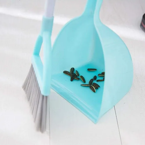 Miniatura 7 de Xifan, miniescoba con palita para niños, pequeño juego de tareas domésticas, Azul claro