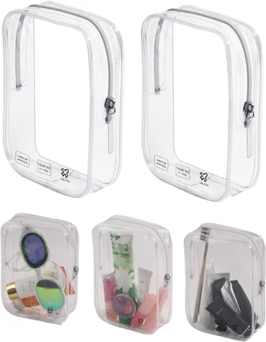 Miniatura 12 de 2 cubos de embalaje de 1 cuarto de galón, bolsa de viaje aprobada por la TSA, bolsa pequeña transparente, bolsa de viaje internacional