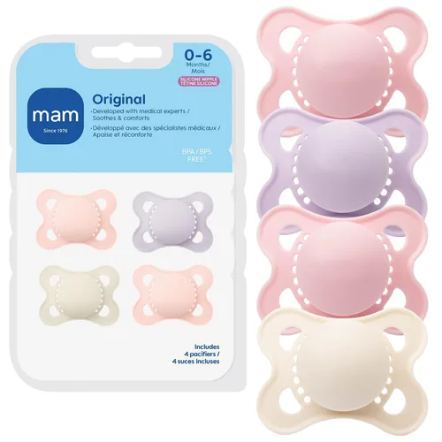 Miniatura 9 de MAM Chupetes de bebé mate originales, Binky para niños de 0 a 6 meses, pezón de silicona sin BPA, fácil de limpiar, lo mejor para bebés recién