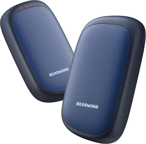 Calentadores de manos eléctricos recargables, paquete de 2 calentadores de manos magnéticos de bolsillo con chips AI, equipo de caza portátil, Azul