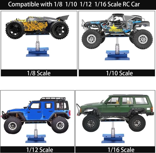 Miniatura 4 de Soporte de trabajo de reparación de automóviles a control remoto, 532 piezas, kit de tornillos de reparación RC con rotación de 360 grados, Azul