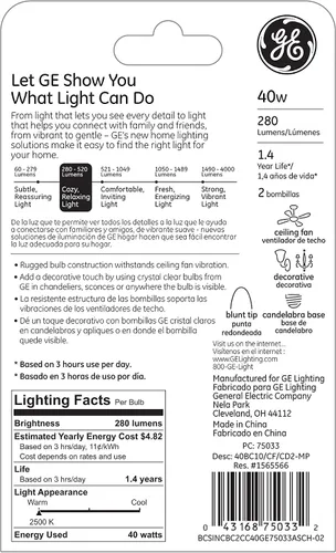Miniatura 2 de GE Lighting 12165 2PK 40 watts CLR Foco roma