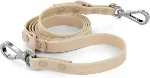 Miniatura 10 de Wisedog Correa impermeable para perro, ajustable de 5 pies/6 pies con 2 ganchos giratorios de metal, correas de perro fáciles de limpiar para perros