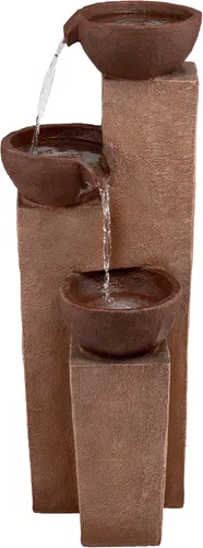 Miniatura 9 de Alpine Corporation ZEN398 - Fuente de agua moderna de 3 niveles para exteriores de 35 pulgadas, elegante fuente de suelo rústica para jardín, patio
