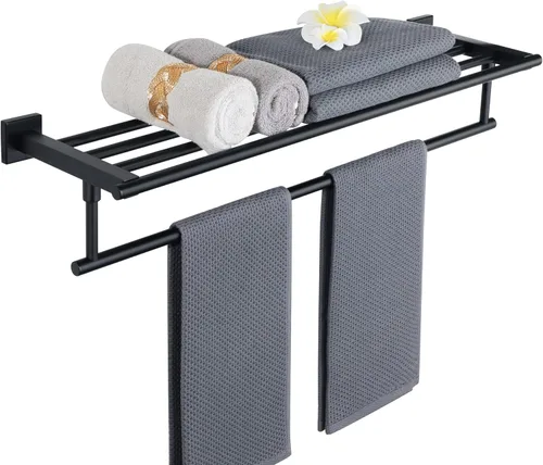 Miniatura 17 de Alise - Toallero de 16 pulgadas para baño, toallero de pared con barras de torre, estante de baño de acero inoxidable SUS 304, soporte de toalla
