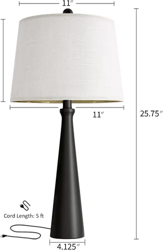Miniatura 2 de Oneach Lámparas de mesa de 25.75 pulgadas para sala de estar, lámpara de noche regulable de 3 vías, con control táctil regulable de 3 vías, moderna