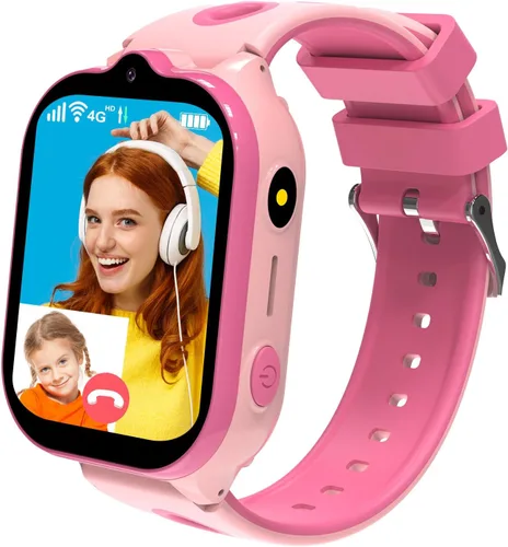Reloj inteligente 4G para niños, rastreador GPS, relojes inteligentes con videollamadas, juegos de rompecabezas de llamadas bidireccionales, chat de